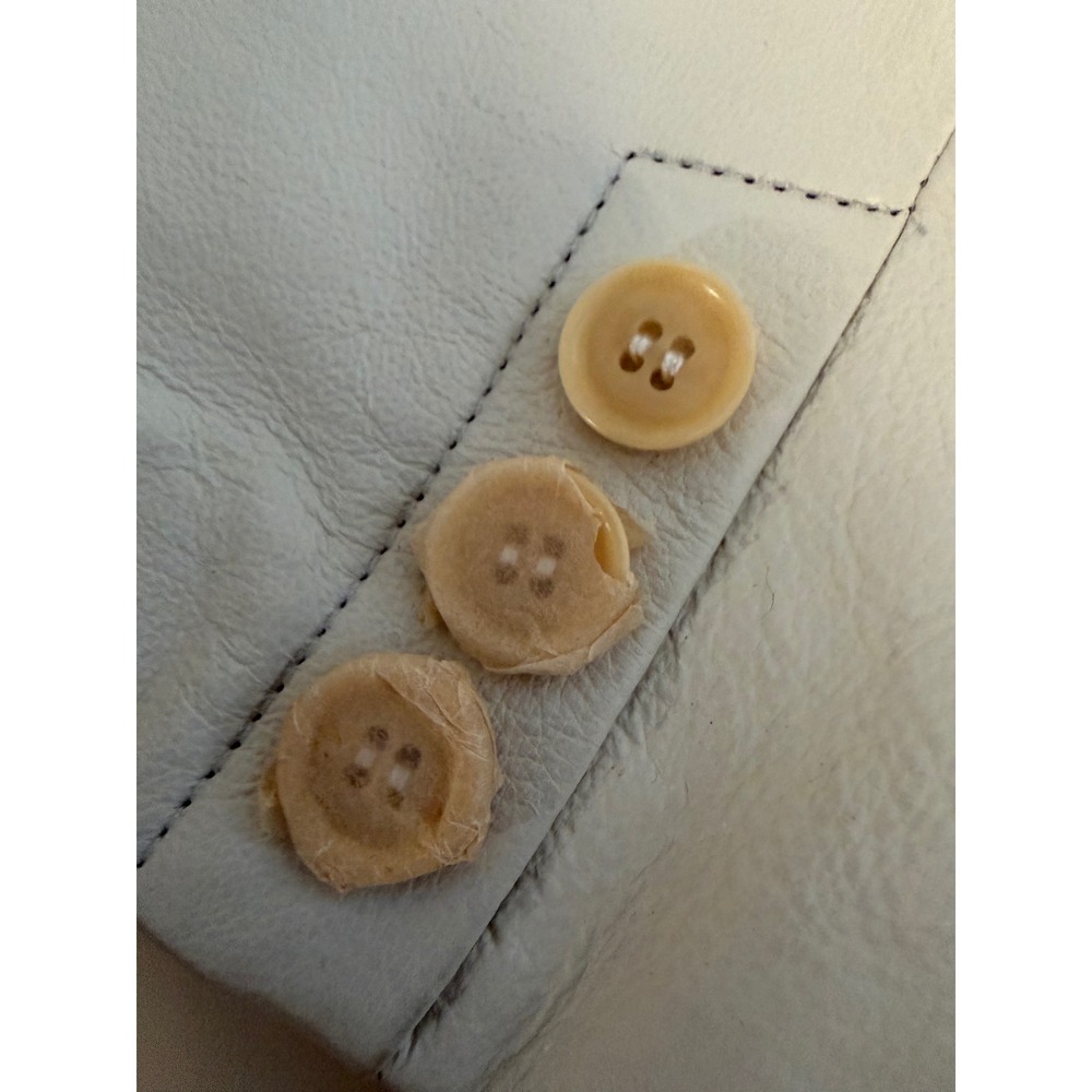 Terry Lewis Classic Luxuries Cream Leather Blazer Jacket Womens 1X Off White - Picture 10 of 16